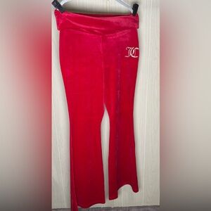 Juicy Couture Red Fold-over Velour Pants